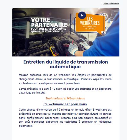 PDF - Webinaire - Entretien du liquide de transmission automatique
